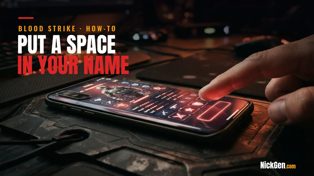 Adding an invisible space to a Blood Strike name on a phone