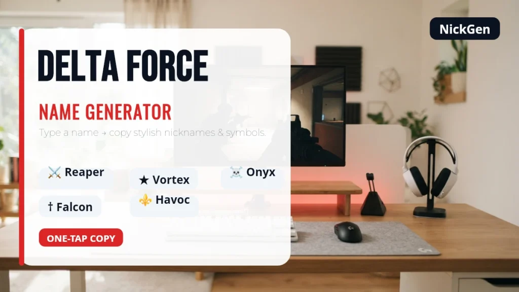 Delta Force name generator for cool nicknames and symbols
