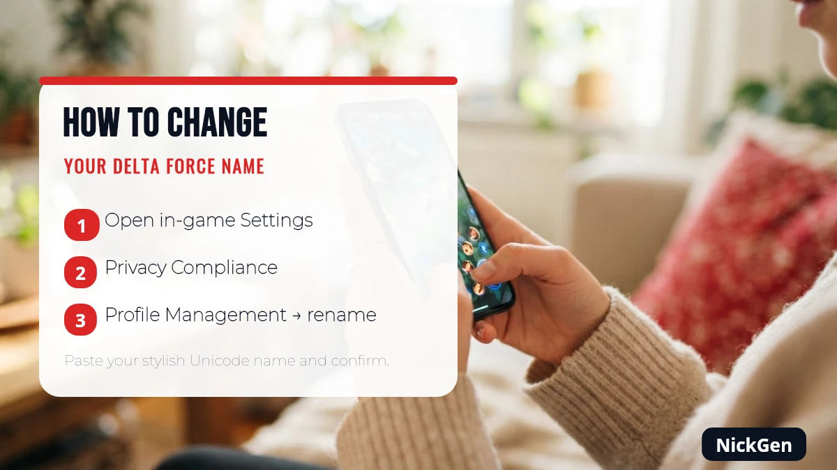 How to change your name in Delta Force step by step