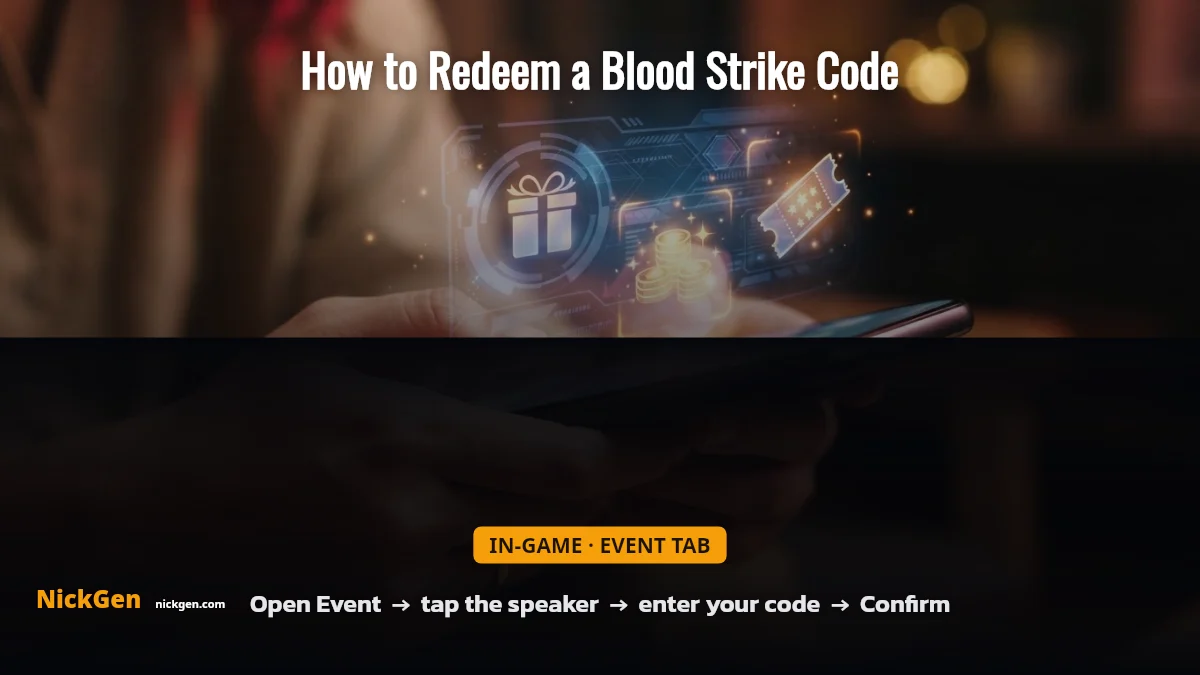 How to redeem a Blood Strike code from the in-game Event tab