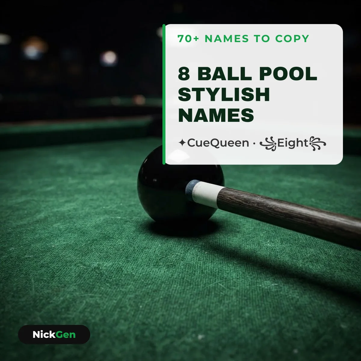 8 Ball Pool stylish names: 70+ names to copy, like ✦CueQueen and ꧁Eight꧂