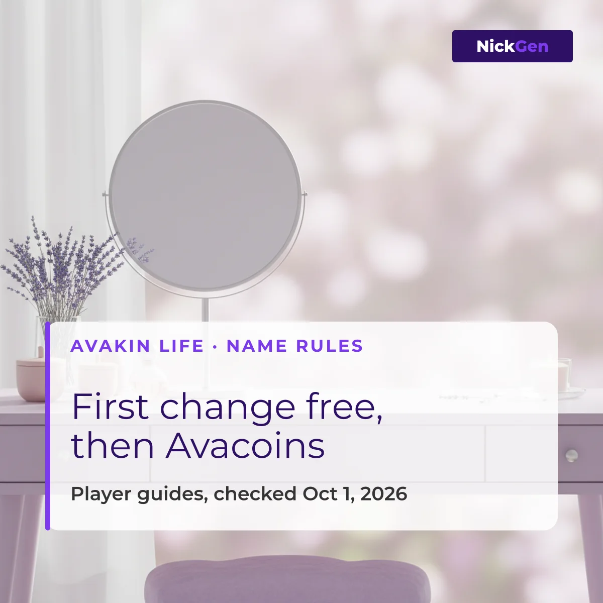 Avakin Life name rules: first name change free, then Avacoins