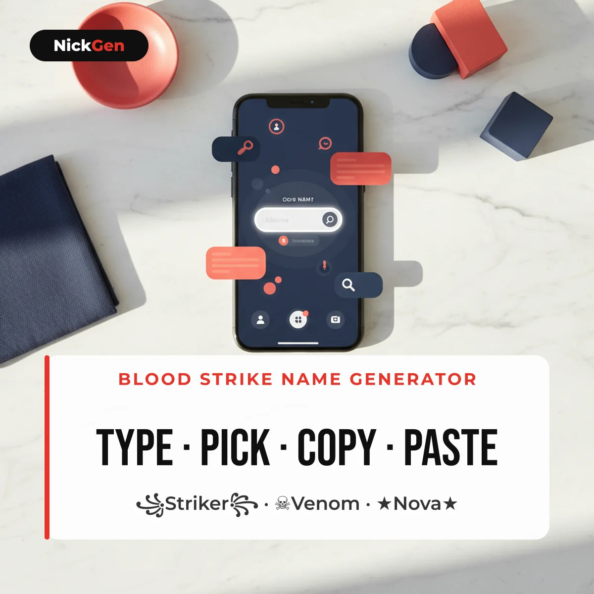 Blood Strike name generator: type, pick, copy, paste with names like ꧁Striker꧂ and ☠Venom