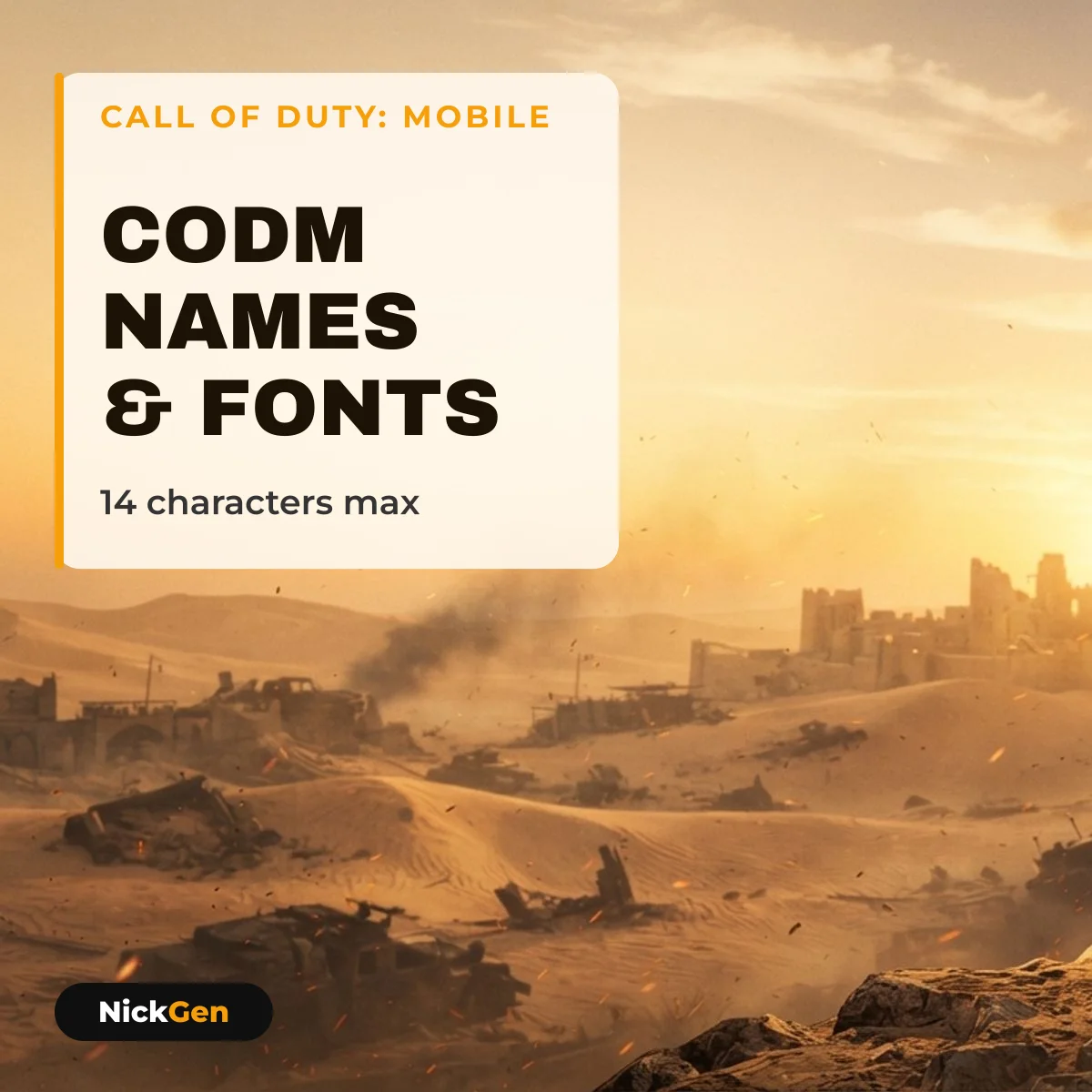 CODM names and fonts for Call of Duty: Mobile