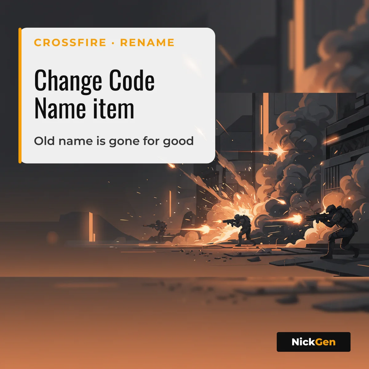 CrossFire Change Code Name item rules
