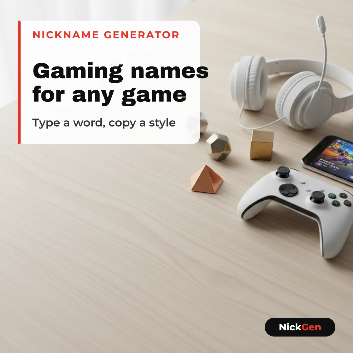 Game nickname generator: gaming names for any game