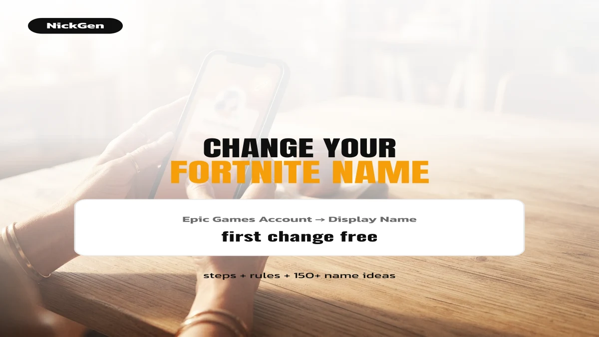 How to change your Fortnite name: Epic Games Account, Display Name, first change free