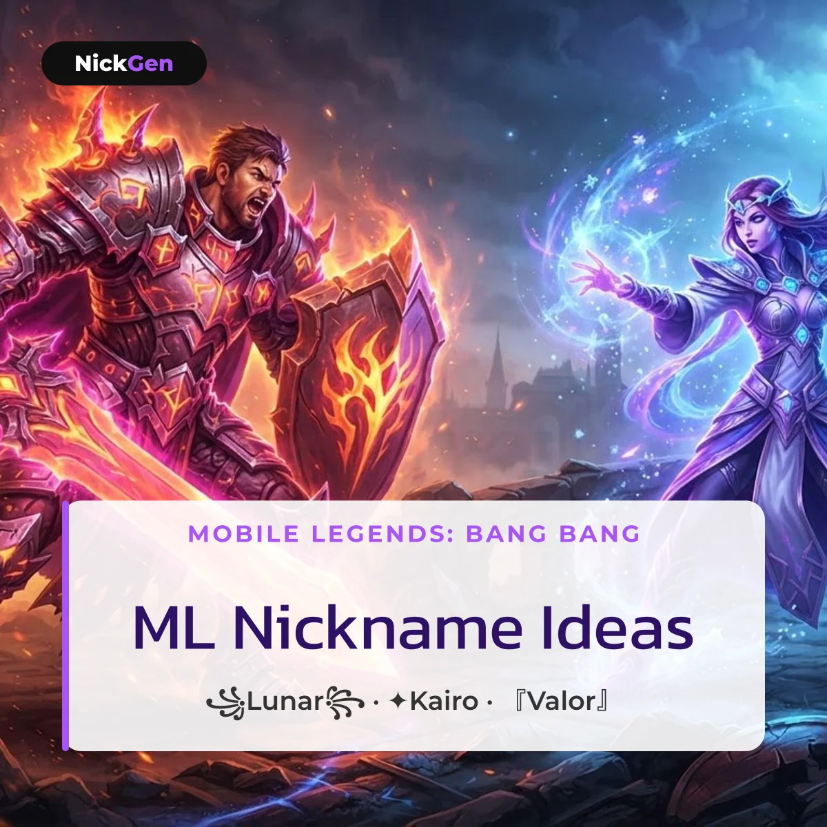 ML nickname ideas for Mobile Legends: Bang Bang