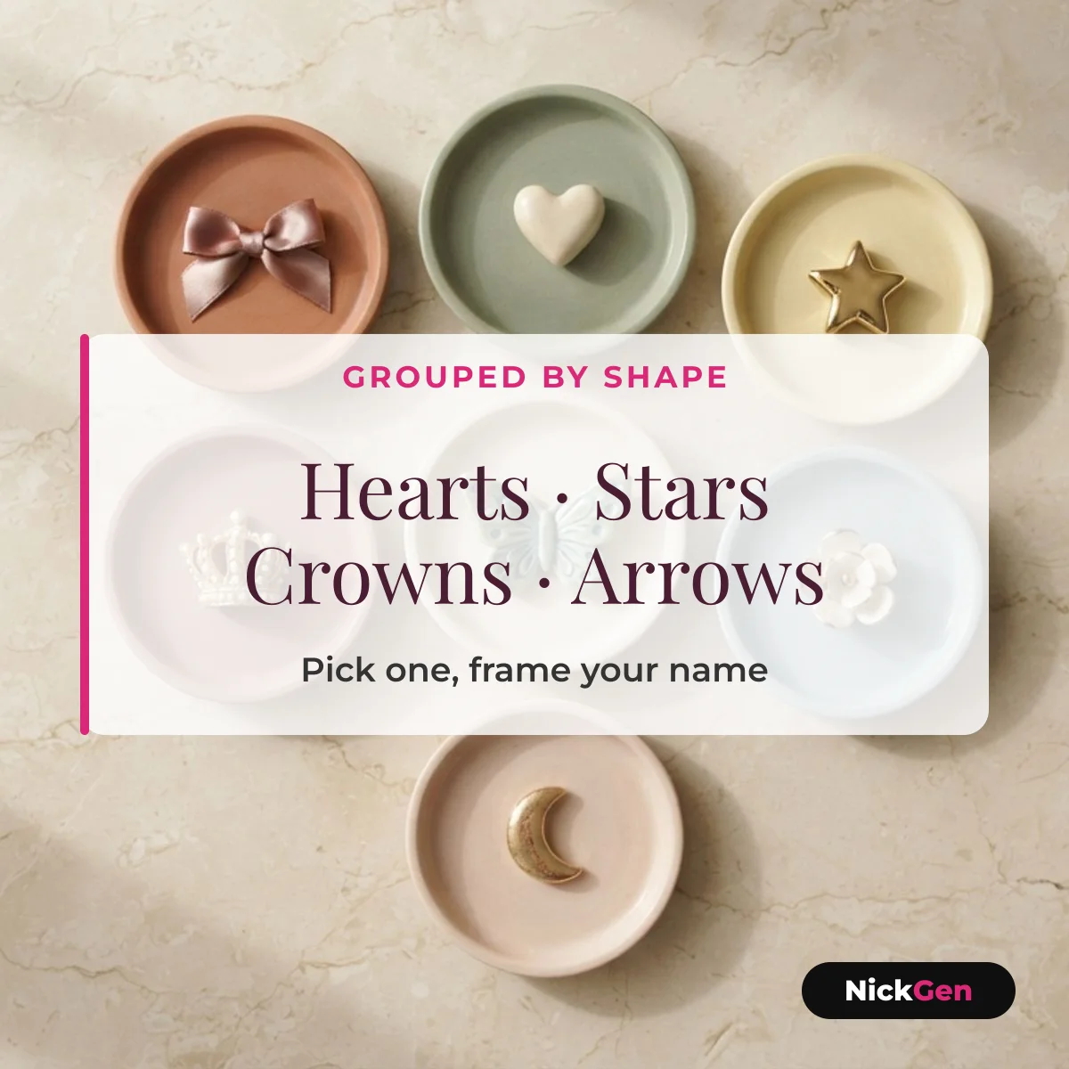 Nickname symbols grouped by shape