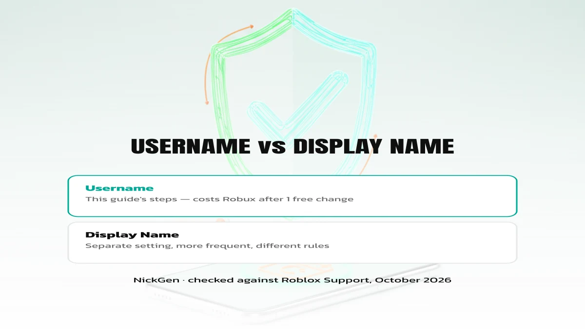 Roblox username versus Display Name: this guide covers username, costs Robux after 1 free change